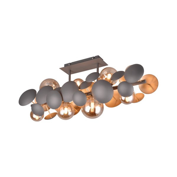 Stropné svietidlo so skleneným tienidlom v sivo-zlatej farbe 76x22 cm Bubble – Trio Select-image-1