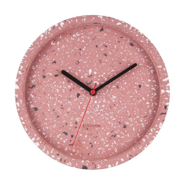 Ružové nástenné hodiny Karlsson Tom, Ø 26 cm