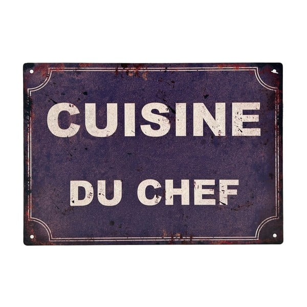 Kovová/sklenená ceduľa 30x21 cm Cuisine Du Chef – Antic Line