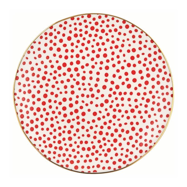 Tanier sa červenými bodkami Green Gate Dot, ⌀ 21 cm