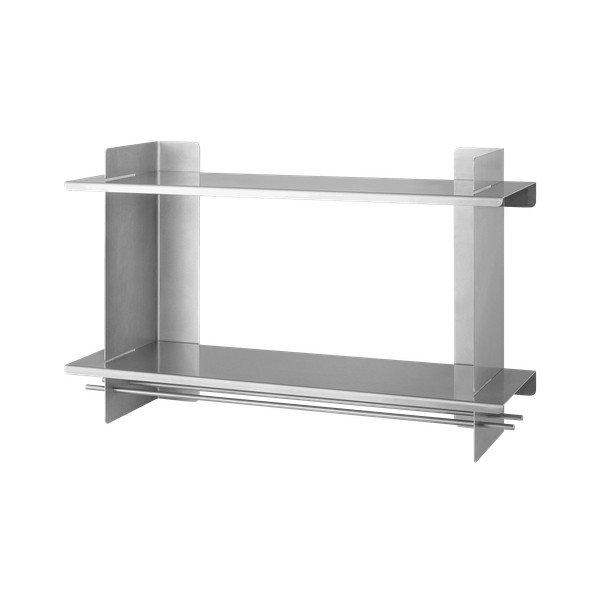 Poschodová kovová polica v striebornej farbe 70 cm Tivo – noo.ma