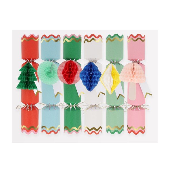 Vianočné crackery v súprave 6 ks Honeycomb  – Meri Meri