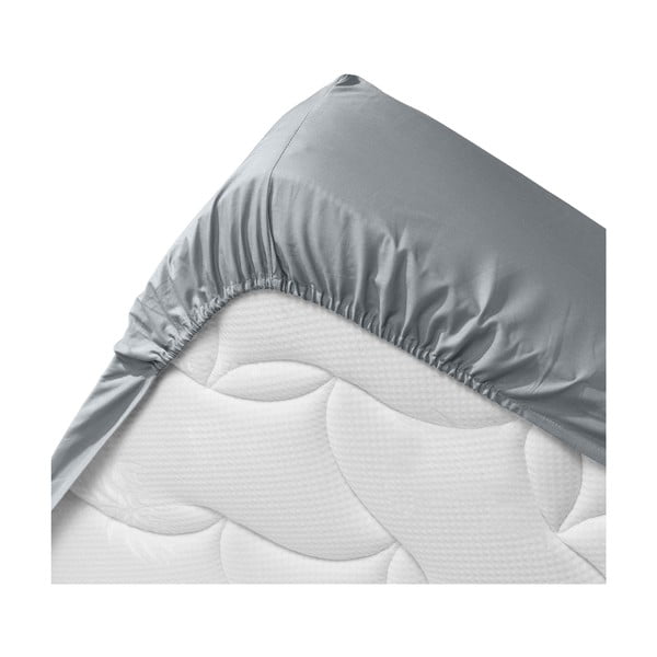 Sivá napínacia plachta z Bio bavlny 160x200 cm Biolina – douceur d'intérieur-image-3