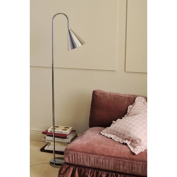 Kovová stojacia lampa s ohýbateľnou konštrukciou v lesklej striebornej farbe (výška  145 cm) Liam – Ellos Home-image-2