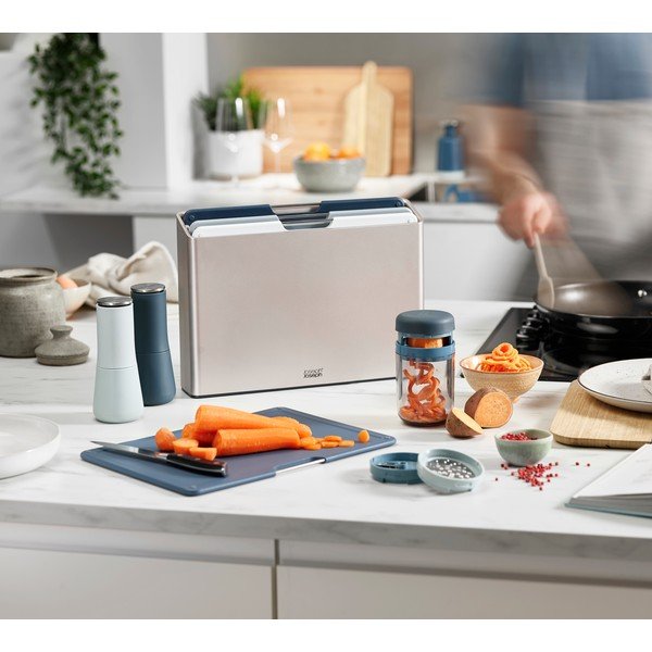 Súprava 2 modrých mlynčekov na soľ a korenie Joseph Joseph Milltop Sky-image-2