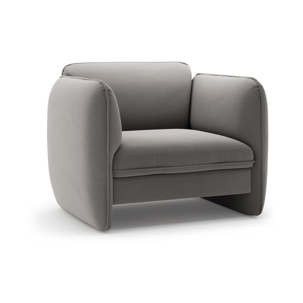 Tmavosivé zamatové kreslo Georgia – Micadoni