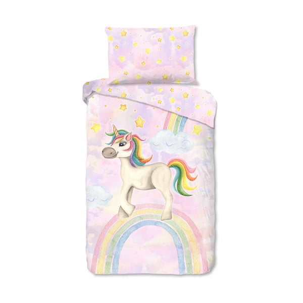 Ružové bavlnené detské obliečky na jednolôžko 140x200 cm Unisweet – Good Morning