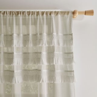 Béžová záclona 183x140 cm Izmir Tassel - Pineapple Elephant