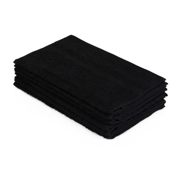 Sada šiestich čiernych uterákov Beverly Hills Polo Club, 50 × 30 cm