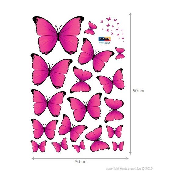 Sada 18 samolepiek Fanastick Pink Butterflies-image-2