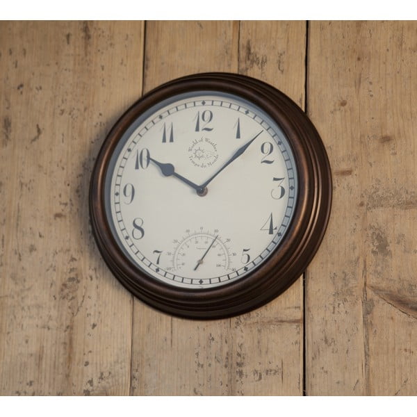 Vonkajšie nástenné hodiny s teplomerom Esschert Design Time-image-1