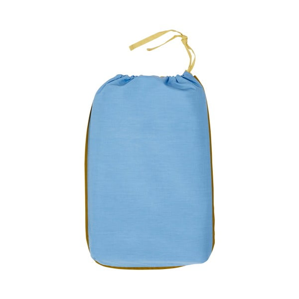 Modro-žlté bavlnené obliečky Hübsch Line, 140 x 200 cm-image-2