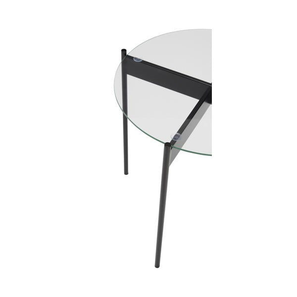 Okrúhly odkladací stolík so sklenenou doskou ø 45 cm Beam – Hübsch-image-2