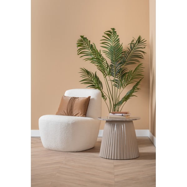 Biele kreslo z textílie buklé Ada – Leitmotiv-image-1