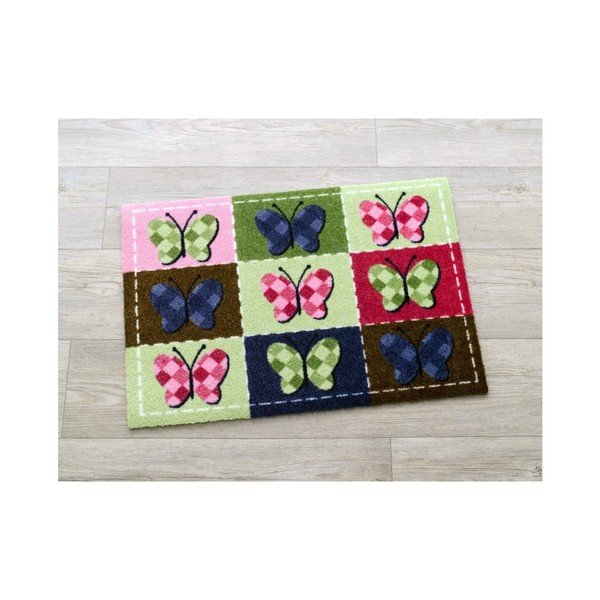 Zeleno-ružový koberec Zala Living Butterflies, 50x70 cm-image-1