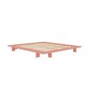 Svetloružová dvojlôžková posteľ z borovicového dreva s roštom 140x200 cm Japan – Karup Design