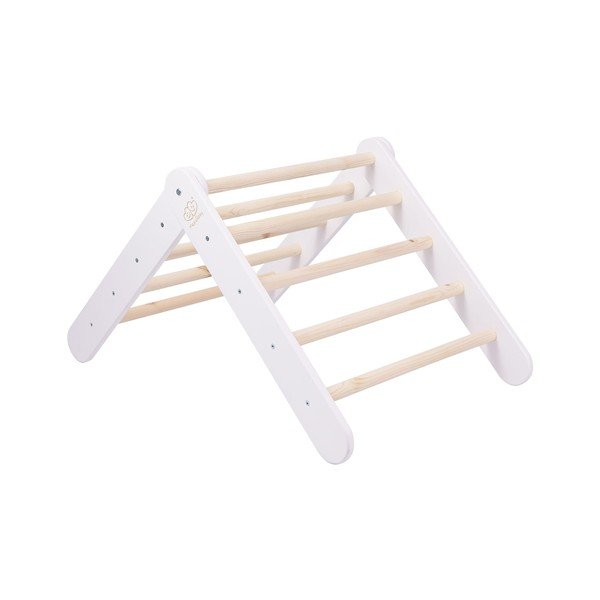Biely pikler trojuholník z borovicového dreva 46x87x60 cm Montessori – Meowbaby-image-4
