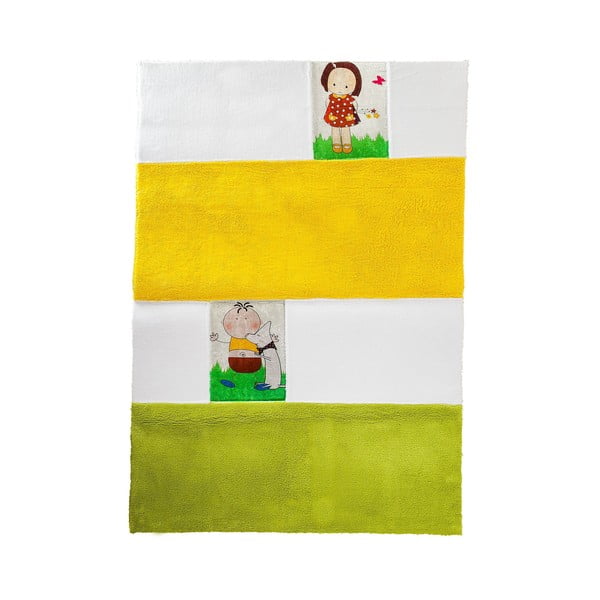 Detský koberec Mavis Yellow and Green, 100x150 cm
