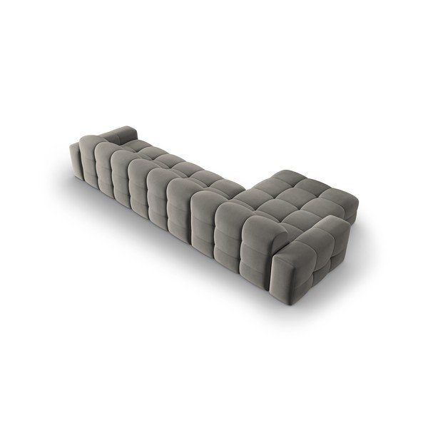 Sivá zamatová rohová pohovka (ľavý roh) Kendal - Micadoni Home-image-4