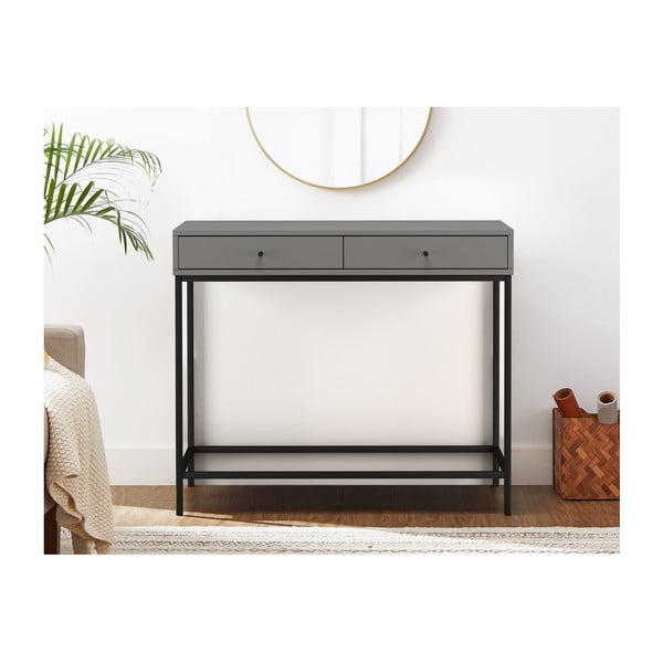 Sivý konzolový stolík 35x90 cm Celine – Støraa-image-4