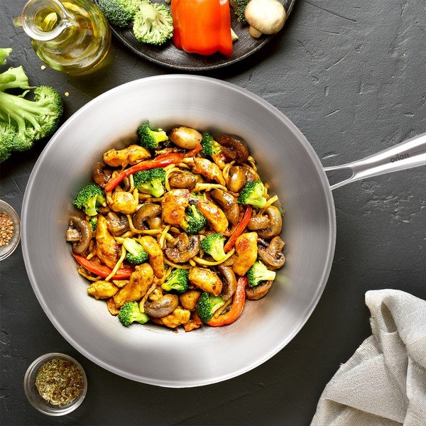 Wok nerezová panvica ø 30 cm Steela – Orion-image-1