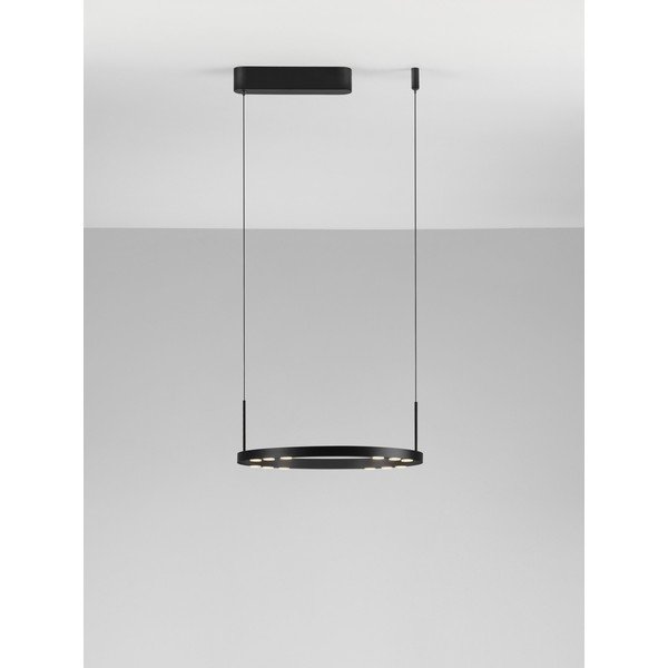 Matne čierne hliníkové LED závesné svietidlo so stmievačom ø 40 cm Lunette – Nova Luce-image-4