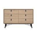 Nízka komoda v dekore duba v prírodnej farbe 153x95 cm Ry – Tvilum