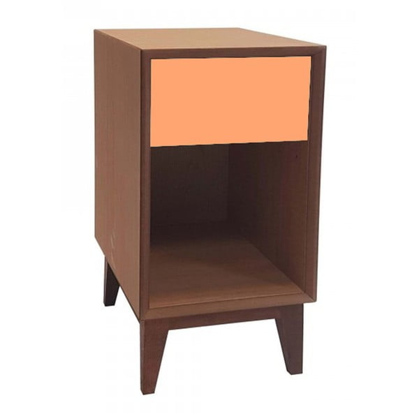 Veľký nočný stolík s oranžovou zásuvkou Ragaba PIX