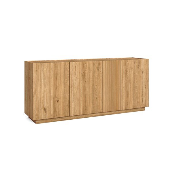 Nízka komoda v dekore duba v prírodnej farbe 181x78 cm Rayana – Marckeric-image-2