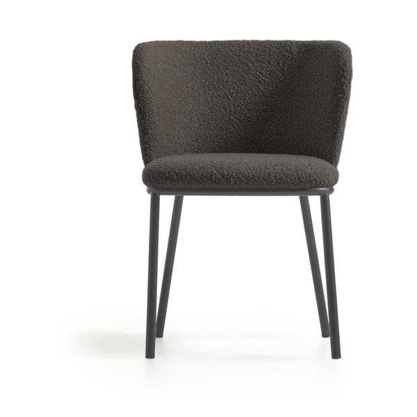 Čierne čalúnené jedálenské kreslo Ciselia – Kave Home-image-4