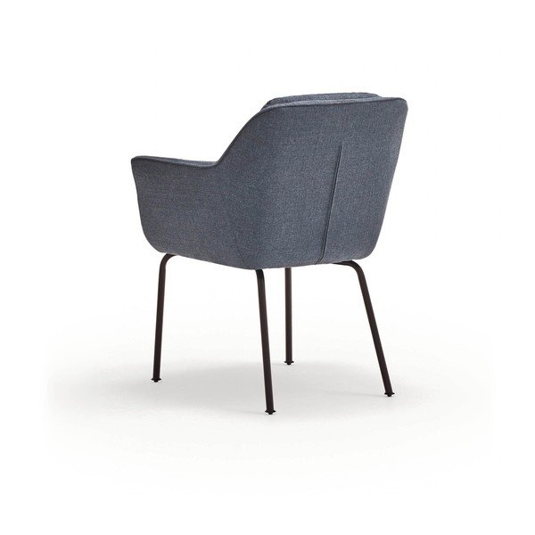 Modré čalúnené jedálenské kreslo s podrúčkami Sadira – Teulat-image-4