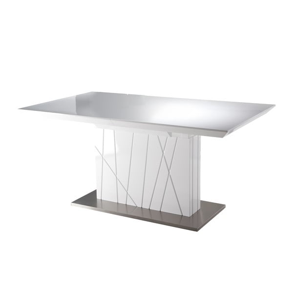 Biely rozkladací jedálenský stôl Pondecor Sabella, 90 × 160 cm