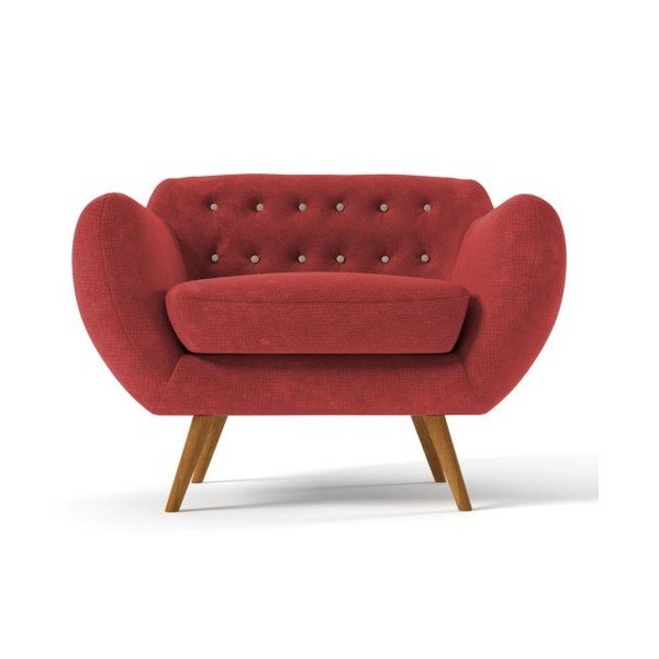 Červené kreslo s béžovými gombíkmi Wintech Indigo-image-1