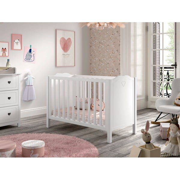 Biela postieľka z borovicového dreva 60x120 cm Amori – Vipack-image-1