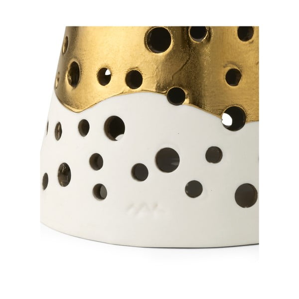 Porcelánový svietnik v zlatej farbe Kähler Design Nobili, výška 19 cm-image-3