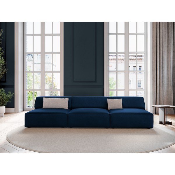 Tmavomodrá zamatová pohovka 240 cm Jodie – Micadoni Home-image-1