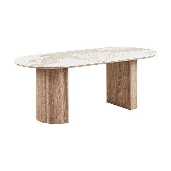 Jedálenský stôl s doskou v dekore mramoru 100x210 cm Athens – House Nordic-image-2