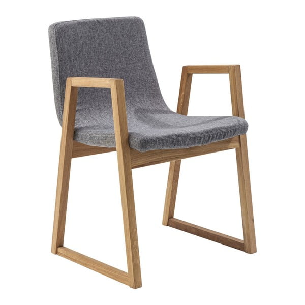 Sivá stolička s dubovou konštrukciou Kare Design Trapez