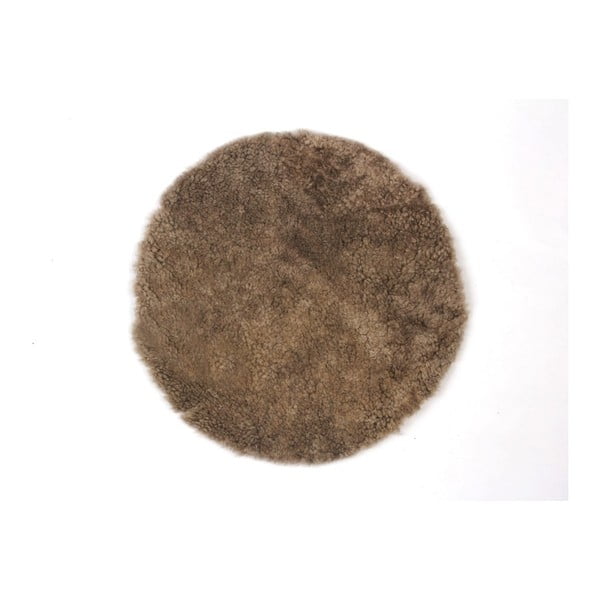 Pieskovohnedý vlnený vankúš z ovčej kožušiny Auskin Batair, ∅ 35 cm