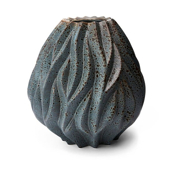 Sivá porcelánová váza Morsø Flame, výška 23 cm