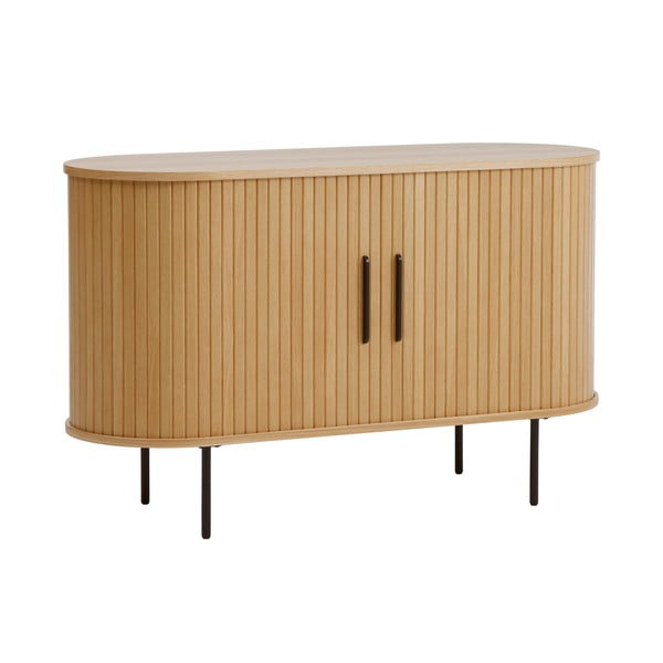 Komoda v dekore duba s posuvnými dverami v prírodnej farbe 120x76x45 cm Nola – Unique Furniture-image-4