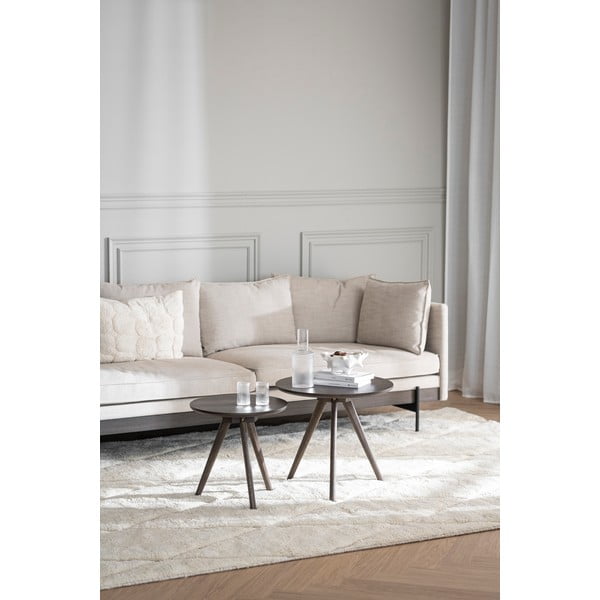 Okrúhly odkladací stolík s doskou v dubovom dekore ø 50 cm Yumi – Rowico-image-1