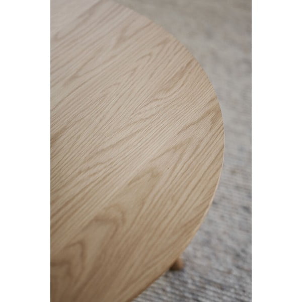 Okrúhly konferenčný stolík v dekore duba v prírodnej farbe 90x90 cm Yumi - Rowico-image-4