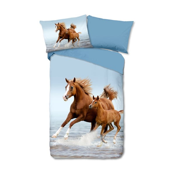 Modré bavlnené detské obliečky na jednolôžko 140x200 cm Free – Good Morning