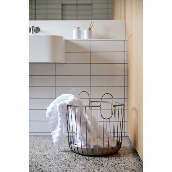 Sivý kovový úložný košík Zone Inu, ø 40,6 cm-image-1