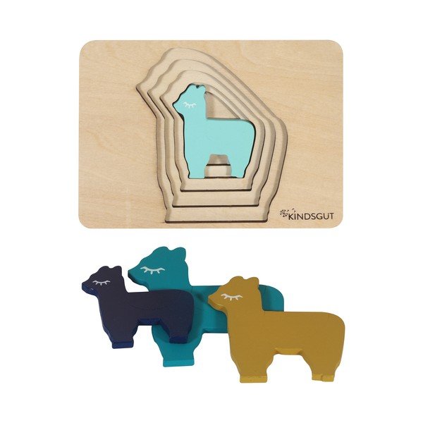 Drevené detské puzzle Kindsgut Lama-image-3