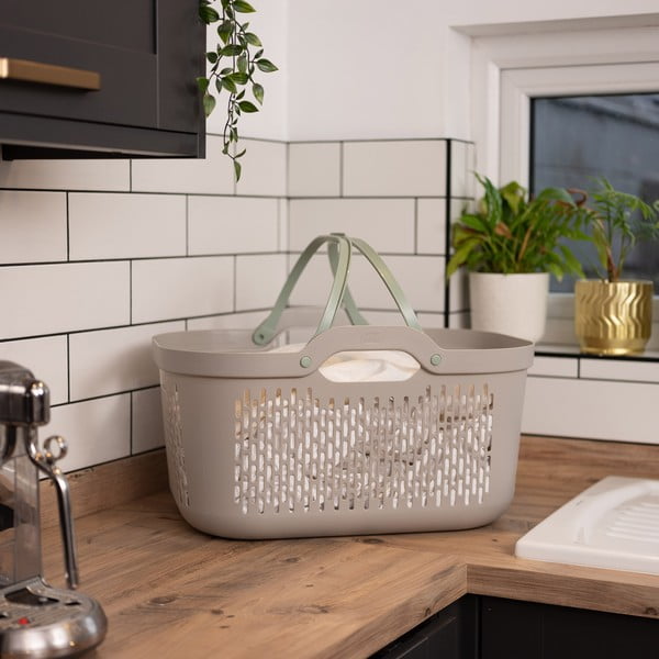 Svetlohnedý plastový kôš na bielizeň 45 l – Addis-image-2