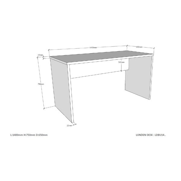 Biely detský písací stôl Vipack London-image-3