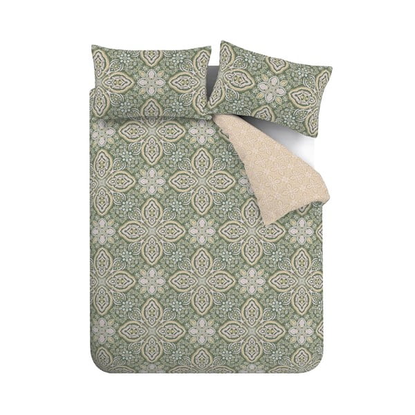 Zeleno-béžové obliečky na dvojlôžko 200x200 cm Albumy Geo – Pineapple Elephant