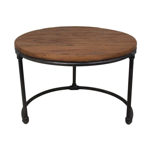 Odkladací stolík s doskou z teakového dreva HSM Collection, ⌀ 60 cm